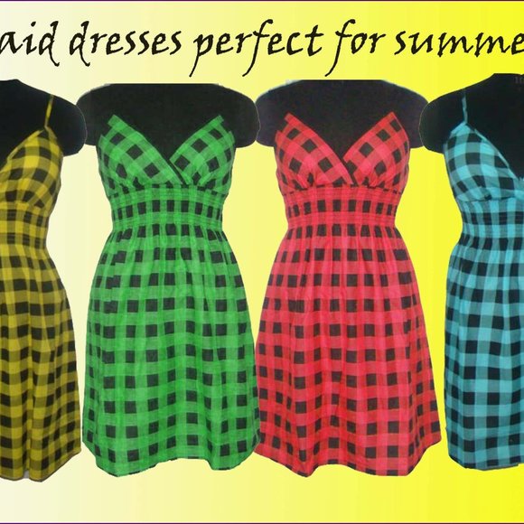 She's Cool - Buffalo Check Bra Cup Mini Dress - Fuchsia - Picture 4 of 5